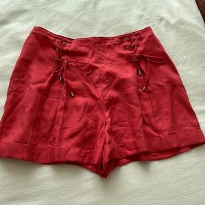 Club Monaco Red Tie Front Detail Short